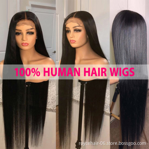 Amanda Hair 10a 100% Raw Brazilian Human Hair Wholesale Virgin Silky Straight Wave Hair Transparent 5X5 Lace Front Wig